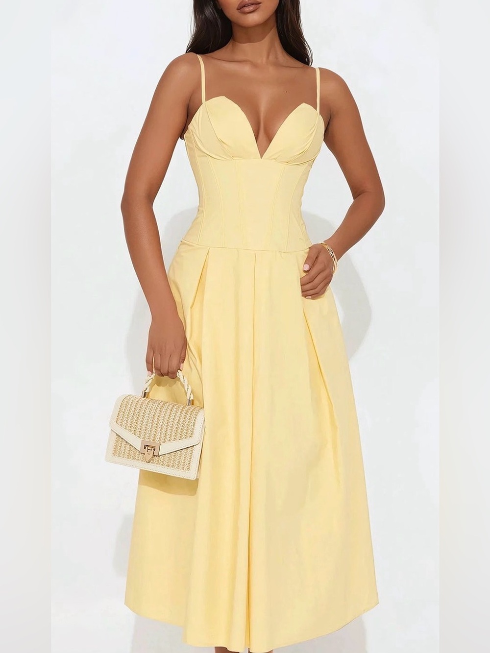 Poplin midi dress